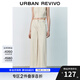 UR2025秋季新款女裝簡約百搭純色闊腿休閑長褲UYU850050 米白 26