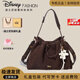 迪士尼（Disney）包包女式2025新款女包云朵絨布復古百搭上班通勤斜挎托特包 美拉德復古托特包