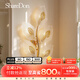 ShareDon壁燈墻燈臥室床頭客廳創(chuàng)意玻璃葉片法式輕奢藝術(shù)庭院中山燈具大全 五葉_高75cm_三色變光