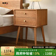 聯(lián)邦（LANDBOND）家具 實木帶抽屜床頭柜 現(xiàn)代簡約臥室床邊柜子櫻桃木收納儲物柜 【櫻桃木】夢至床頭柜