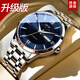 I&W CARNIVAL HWGUOJI瑞士IW手表男機(jī)械表全自動(dòng)進(jìn)口機(jī)芯男士手表夜光防水男表七夕禮物 升級(jí)版銀藍(lán)鋼帶|性能提升|終身保