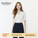 SCOFIELD不規(guī)則V領(lǐng)襯衫通勤舒適雪紡衫女裝夏季新款 象牙白色 M 165