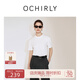 歐時(shí)力OCHIRLY 100%新疆長(cháng)絨棉短袖t恤女寬松時(shí)尚夏季新品 白色 S