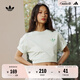 adidas經(jīng)典簡(jiǎn)約純棉運(yùn)動(dòng)上衣圓領(lǐng)短袖T恤女裝夏季阿迪達(dá)斯三葉草 亞麻綠 L