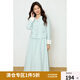 獨(dú)束大碼女裝通勤氣質(zhì)小香風(fēng)西裝外套連衣裙兩件套2025春季新品 月白藍(lán)-外套 L (尺碼：2) 拍前和客服確認(rèn)尺碼