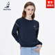 NAOTIEA納奧蒂爾小帆船圓領(lǐng)衛衣女2026春季新款休閑T恤顯瘦上衣旗艦店 藏青色 L 建議110-130斤