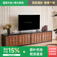 南蘭2025新款法式復(fù)古實(shí)木電視柜中古風(fēng)客廳家用儲(chǔ)物柜搭配茶幾組合柜 【玲瓏矮柜2.6m】棋盤格組合柜