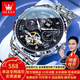 歐利時(shí)（OLEVS）瑞士認證品牌手表男滿(mǎn)天星男士手表全自動(dòng)機械表夜光防水高檔男表 OLEVS-6690-鋼帶本黑