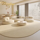 珍詩(shī)奴高級家用地毯客廳簡(jiǎn)約沙發(fā)茶幾地毯奶油風(fēng)臥室大面積全鋪免洗地墊 GGQ橢圓形-A 140cm*200cm 【三防款】