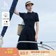 哈吉斯（HAZZYS）女裝 夏款斜領(lǐng)氣質(zhì)時(shí)尚女針織連衣裙AQWSE03BF02 藏青色NV L (165/88A 40)