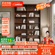 法詩韻定制全實(shí)木橡木滿墻卡座書柜中古風(fēng)小戶型落地一體到頂辦公室書架 1.8米長*2.4米高 ENF母嬰級(jí)環(huán)?？咕?8MM加厚橡木