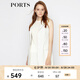 PORTS寶姿 秋冬新品女裝無袖簡約條紋中長款馬甲LA8J042FFQ038 白色條紋 S (4)