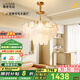 鹿家良品（LUUGAA）輕奢羽毛水晶燈客廳吊燈法式復(fù)古客廳燈大燈餐廳燈臥室燈中山燈具 【薦】12頭80cm三色光108W