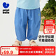 迷你巴拉長(cháng)褲夏季男女童寶寶棉感透氣仿牛仔寬松橄欖褲錐形褲