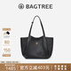 BAGTREE明星同款包包樹(shù)晚楓包2025年新植鞣皮手提大容量通勤單肩托特女包 黑色-中號 可裝14寸電腦 高級小眾