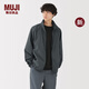 無(wú)印良品（MUJI）男式 不易沾水尼龍便攜夾克 男士外套25年秋季新品 男裝 AD0WSA5A 煙熏藍(lán)色 M (170/92A)