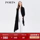 PORTS寶姿商場(chǎng)同款女裝春季時(shí)尚個(gè)性圍領(lǐng)開(kāi)衫中長(zhǎng)款LM8K303MKF009 黑色 S M