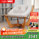 IMG Comfort挪威躺原裝進(jìn)口真皮實(shí)木北歐風(fēng)單人沙發(fā)椅人體工學(xué) 盧娜椅 淺云灰