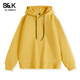 班尼路春秋季重磅情侶款衛衣柔軟舒適休閑寬松通勤潮牌純色經(jīng)典百搭外套 【連帽衛衣】-淺黃#純色 XL