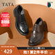 他她（TATA）商務正裝皮鞋男士軟底真皮高幫工裝鞋2024秋新款MFD01CM4 黑色 39