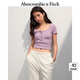 ABERCROMBIE & FITCH【多色亨利領(lǐng)】女裝25夏季經(jīng)典小麋鹿修身短袖T恤KI139-5271 粉色 M (165/96A)