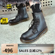 馬?。―R.MARTENS）1460 Y英倫女早秋舒適百搭機(jī)車(chē)靴軟皮黑色馬丁靴 黑色 38