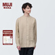 無(wú)印良品（MUJI）男式 麻 立領(lǐng)長(zhǎng)袖襯衫 男士襯衣 漢麻 男裝 上衣  AC9AAA4S 原色 L (175/100A)