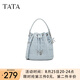 他她（TATA）氣質(zhì)菱格通勤水桶包女包包手拎包單肩包春季新款X3417AX5 蘭色 F