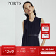 PORTS寶姿 商場(chǎng)同款新品氣質(zhì)百搭不對(duì)稱系帶連體褲LL8P041NWB011 丈青 L (8)