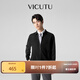 威可多（VICUTU）男士針織開衫舒暖親膚翻領(lǐng)上衣商務(wù)通勤秋季外套男 黑色 XL