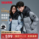 鴨鴨（YAYA）【320克充絨】羽絨服男女款冬季2025年新款零下極寒面包服外套HY 研墨灰色 男女同款 XL (180) 建議150-170斤