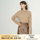 顏域藍(lán)色長(zhǎng)袖打底衫女士2024新款秋季簡(jiǎn)約通勤半高領(lǐng)長(zhǎng)袖寬松上衣 駝色 XXL/44