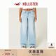 HOLLISTER25春夏新款baggy美式vibe低腰闊腿牛仔褲女裝355-5393 破洞款，淺色 26 150/66A 2短版