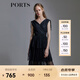 PORTS寶姿春夏新品女裝V-領(lǐng)無袖中長(zhǎng)連衣裙SM8D059MLN001 黑色 S (4)