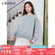 lagogo甜美蕾絲衛(wèi)衣女拉谷谷2025年秋季新款寬松灰色小眾別致上衣 灰色 M