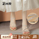 ZHR平底涼鞋女夏時(shí)尚細(xì)帶百搭女鞋沙灘水鉆羅馬鞋女 BL231 銀色 39
