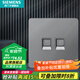 西門(mén)子（SIEMENS）開(kāi)關(guān)插座面板 電腦網(wǎng)線(xiàn)電視弱電墻面插座 致典系列銀灰色 二位六類(lèi)電腦