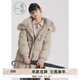 紫涵中長款加厚羽絨服女年冬季連帽防風(fēng)羽絨外套毛領(lǐng)大衣 卡其 M