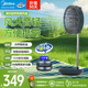 美的（Midea）電風(fēng)扇戶(hù)外可折疊無(wú)線(xiàn)充電落地扇遙控定時(shí)大風(fēng)力臺式桌面小風(fēng)扇家用便攜式轉頁(yè)扇輕音低噪節能搖頭 【充插兩用充電款】三段升降 一體伸縮可折疊收納 12檔風(fēng)速