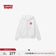 Levi's李維斯女士時(shí)尚休閑抽繩寬松慵懶隨性連帽刺繡衛(wèi)衣美式外套 白色 A9416-0000 S