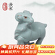 東道汝窯河南非遺領(lǐng)頭羊茶寵汝瓷開(kāi)片茶道擺件禮盒裝 生肖 （天青）