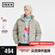 英克斯（inxx）盧昱曉同款 Standby  時(shí)尚潮牌異質(zhì)拼接羽絨服情侶短外套面包服 灰色 M