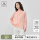 Marc O'Polo/MOP【商場同款】春季新款花邊領(lǐng)風(fēng)琴褶長袖簡約百搭法式襯衫女士 薔薇粉604 XS /160