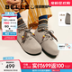 百麗（Belle）厚底松果吐司2代勃肯鞋女25秋新商場(chǎng)款串珠休閑鞋E1J1DCM5預售 灰色 37 (235mm)
