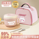 旗豐中小學(xué)生飯盒不銹鋼泡面碗316食品級帶蓋餐具盒兒童學(xué)校用可瀝水 小號粉色0.9L+折疊筷勺+保溫袋