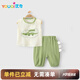 優(yōu)奇嬰兒衣服男女寶寶夏季薄款無袖背心套裝男女童夏天紗布分體兩件套