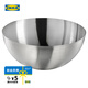 宜家（IKEA）布朗達(dá)布蘭科不銹鋼沙拉盆烘焙料理盆面盆碗家用餐具 不銹鋼上菜用碗20cm
