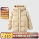 亞瑟士（asics）童裝女童三防羽絨服冬季2024年寬松泡泡袖面包服外套334241074003