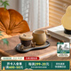 萬(wàn)仟堂（Edenus）高檔陶瓷辦公杯 男女咖啡杯個(gè)人家用泡茶杯水杯帶茶盤(pán) 舉個(gè)栗子 焦茶釉（1杯1漏1盤(pán)）