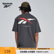 Reebok銳步官方24新品男女同款運動休閑寬松LOGO針織短袖T恤 24SRM425UGH1 黑色 L